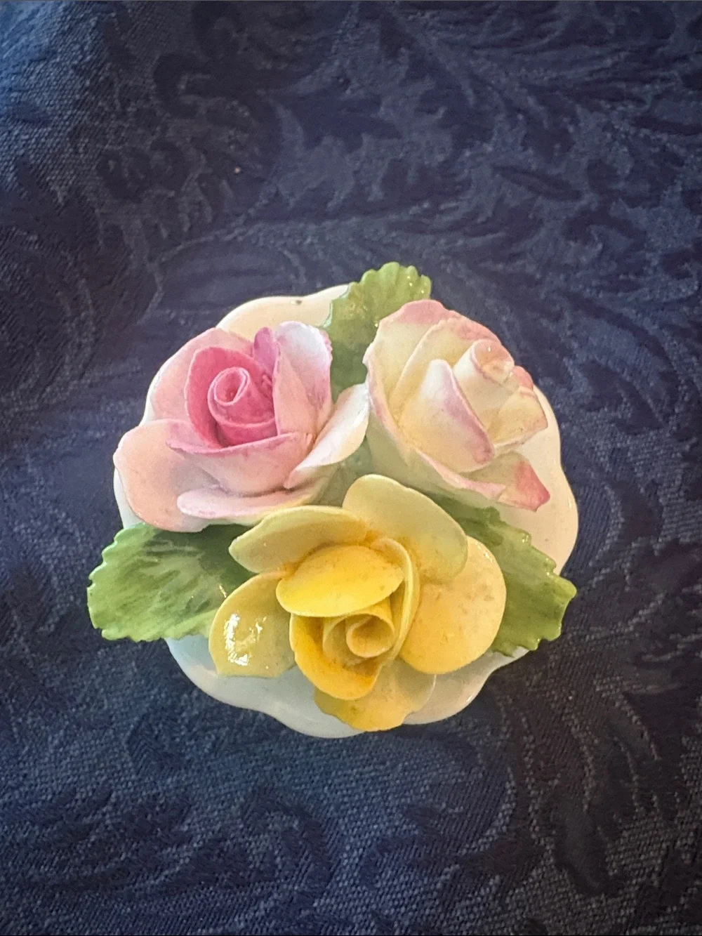Royal Adderley Floral Accent Figurines in Yellow, Pink and Purple